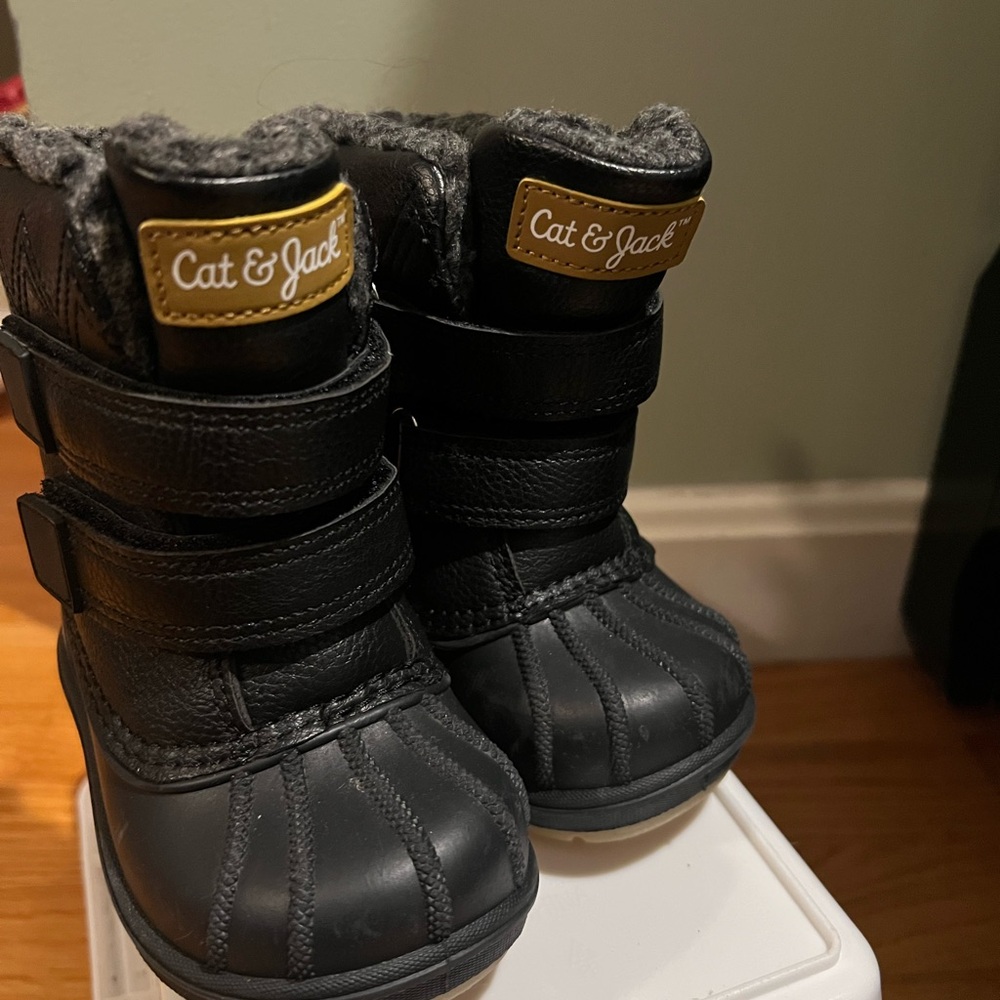 Cat & Jack Black and Gray Kids Boots